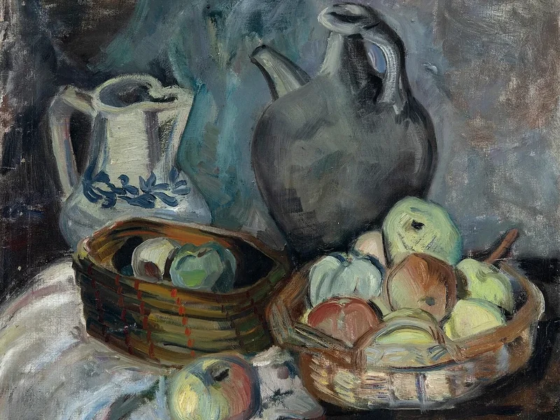 1909-János Martinszky - Natura morta con mele